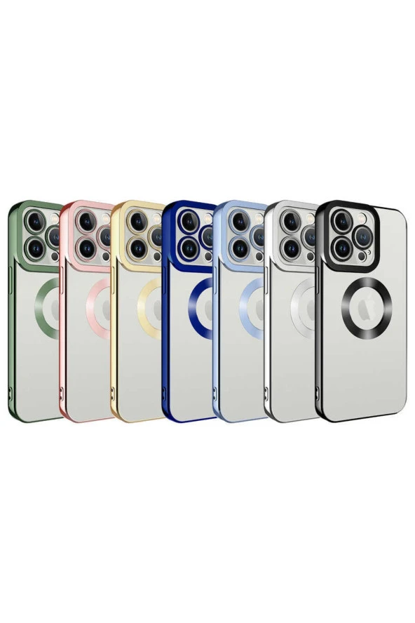 Iphone 11 Pro Ile Uyumlu Kılıf Kamera Korumalı Logo Gösteren Colored Z-omega Kapak Gümüş - Resim 2