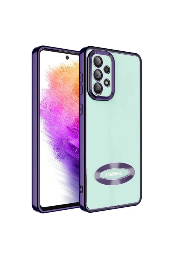 Galaxy A33 5g Ile Uyumlu Kılıf Kamera Korumalı Logo Gösteren Colored Z-omega Derin Mor - Resim 3