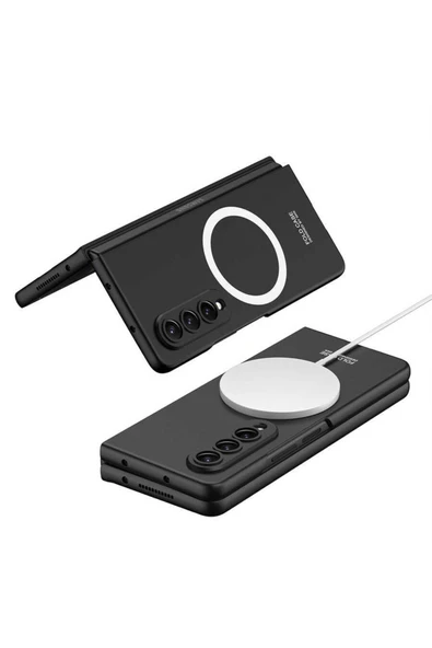 Samsung Galaxy Z Fold 4 Ile Uyumlu Kılıf Magsafe Ile Uyumlu Wireless Şarj Özellikli Wonderful Kapak - Resim 6