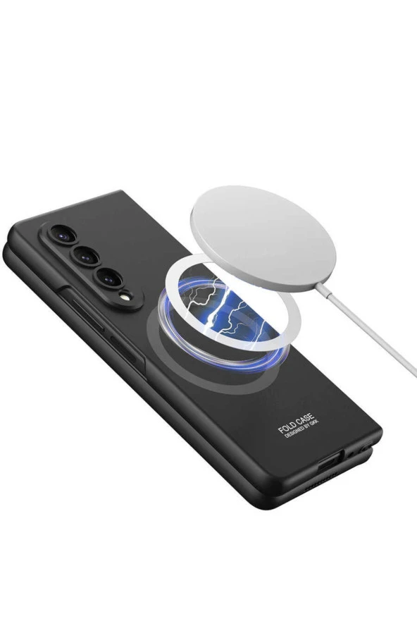 Samsung Galaxy Z Fold 4 Ile Uyumlu Kılıf Magsafe Ile Uyumlu Wireless Şarj Özellikli Wonderful Kapak - Resim 3
