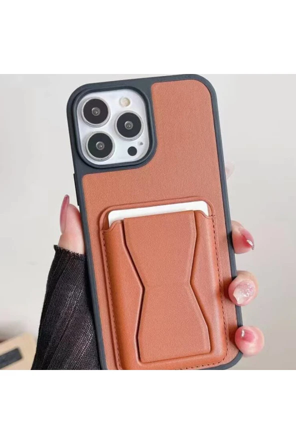 Iphone 12 Pro Max Ile Uyumlu Kılıf Stand Olabilen Deri Kılıf Kartlık Özellikli Emollient Kılıf ürün görseli