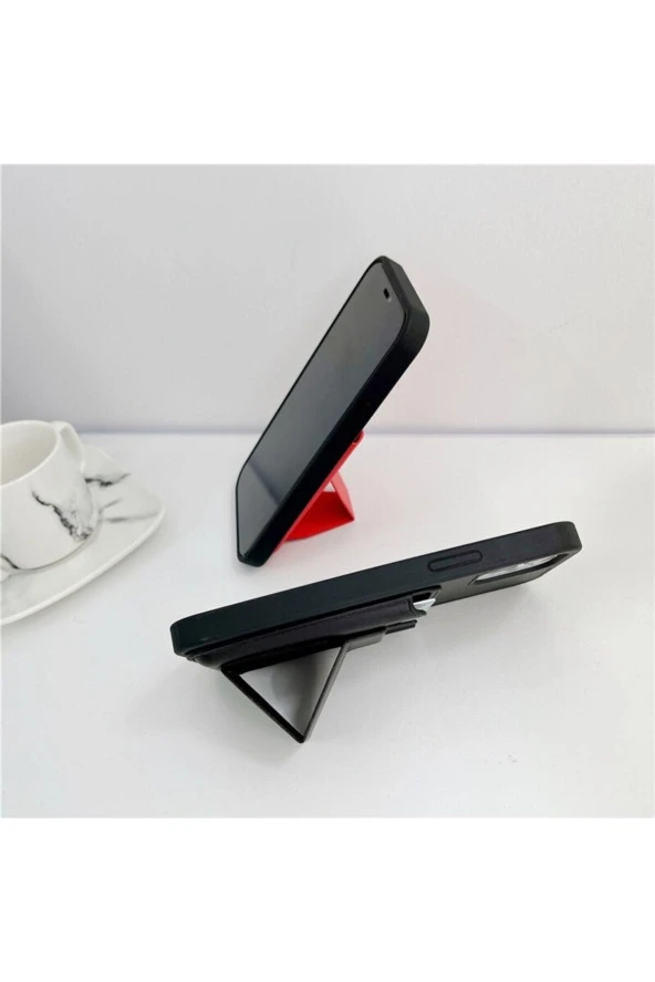 Iphone 12 Pro Ile Uyumlu Kılıf Stand Olabilen Deri Kılıf Kartlık Özellikli Emollient Kılıf - Resim 4
