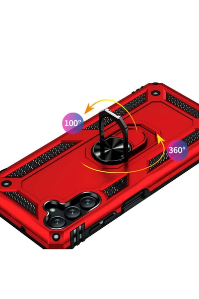 Galaxy A04s Ile Uyumlu Kılıf Shockprof Yüzük Tutuculu Vega Siyah - 5