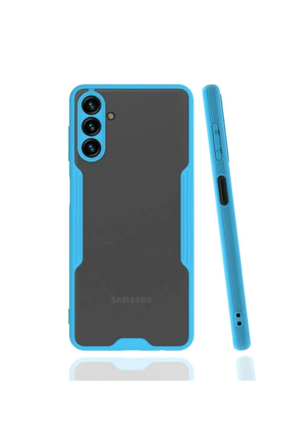Galaxy A04s Ile Uyumlu Kılıf Renkli Kenar Perfe Tpu Silikon Mavi ürün görseli