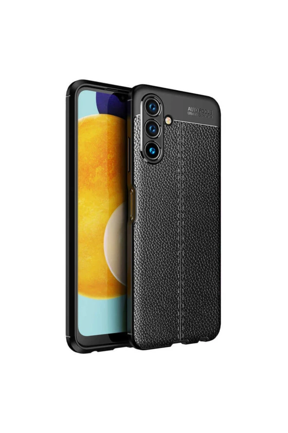 Galaxy A04s Ile Uyumlu Kılıf Niss Silikon Deri Görünümlü Siyah ürün görseli