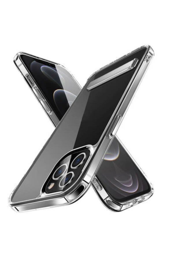 Iphone 14 Pro Ile Uyumlu Kılıf Standlı Silikon L-stand Kapak Şeffaf - Resim 2