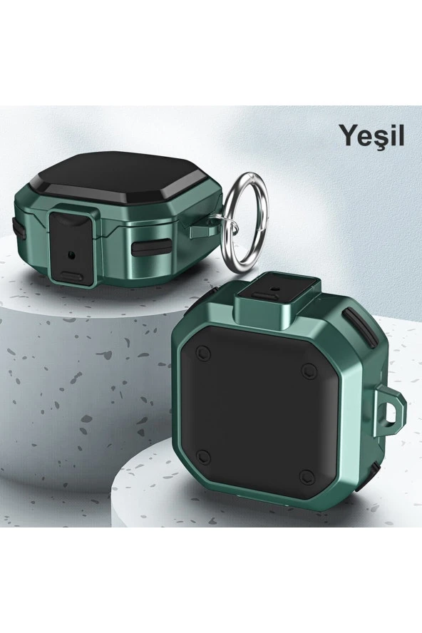 Galaxy Buds Live Ile Uyumlu Kılıf Darbeye Dayanıklı Bungalow Sert Koruyucu Kılıf + Askılık - Resim 2