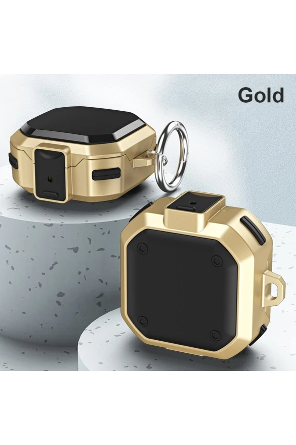 Galaxy Buds Live Ile Uyumlu Kılıf Darbeye Dayanıklı Bungalow Sert Koruyucu Kılıf + Askılık - Resim 2