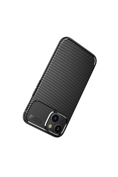 Iphone 14 Pro Ile Uyumlu Kılıf Karbon Delüx Tpu Silikon Siyah - Resim 5