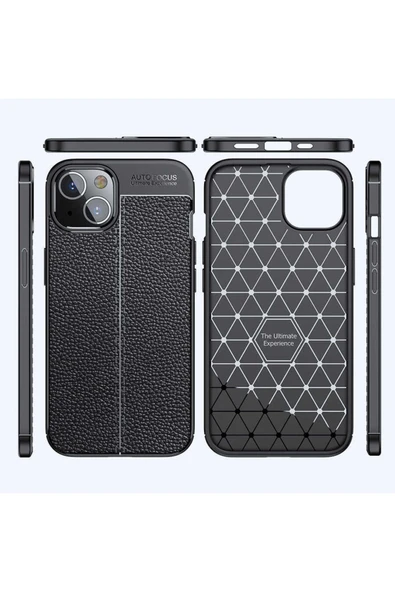 Iphone 14 Pro Max Ile Uyumlu Kılıf Niss Silikon Deri Görünümlü Lacivert - Resim 5