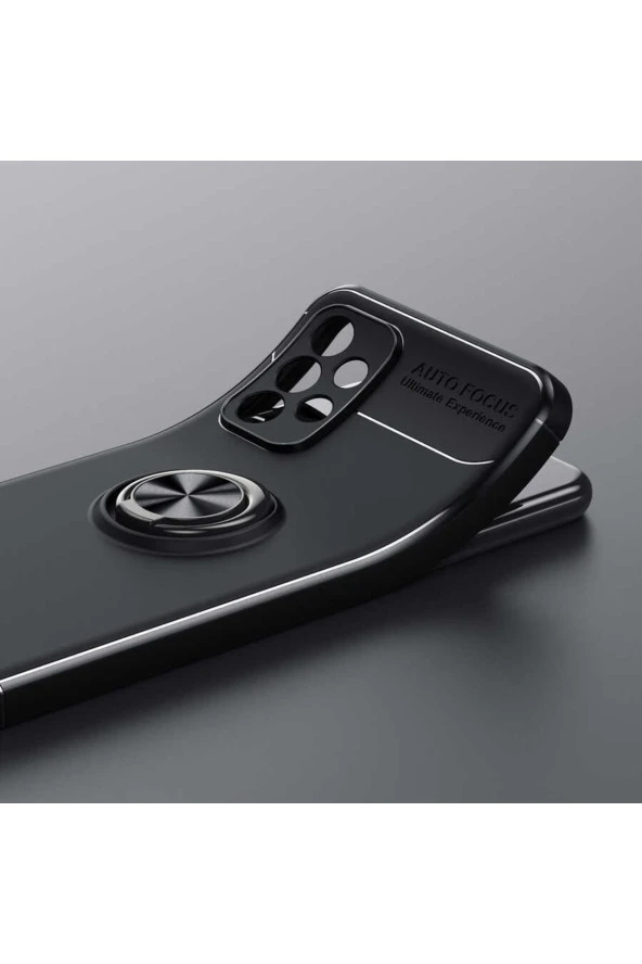 Galaxy S22 Ultra Kılıf Yüzük Tutuculu Mıktanıslı,standlı Novel Silikon Kırmızı - 2