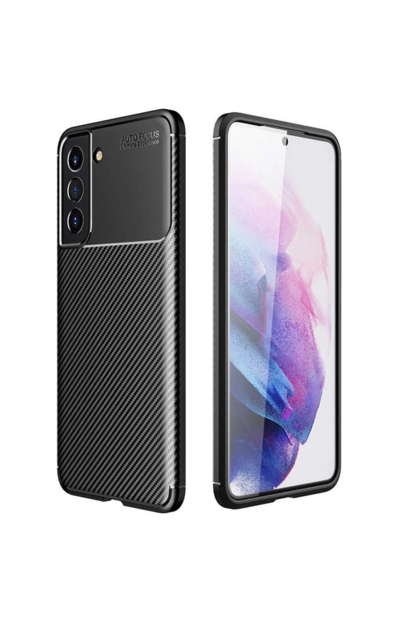 Galaxy S21 Fe Ile Uyumlu Kılıf Karbon Delüx Tpu Silikon Siyah