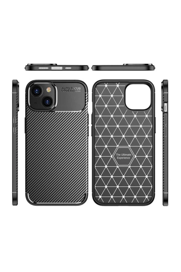 Iphone 14 Pro Max Ile Uyumlu Kılıf Karbon Delüx Tpu Silikon Lacivert - Resim 4