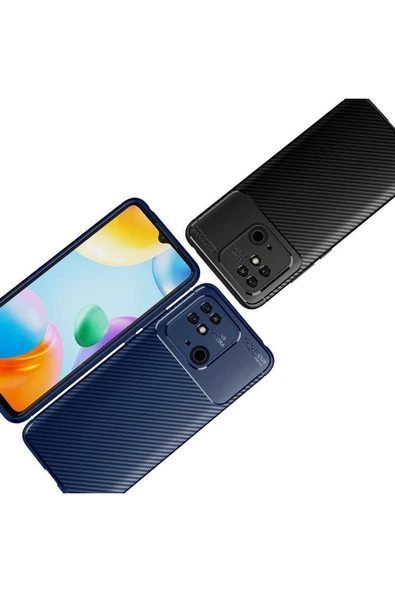 Xiaomi Redmi 10c Ile Uyumlu Kılıf Karbon Delüx Tpu Silikon Siyah - Resim 5