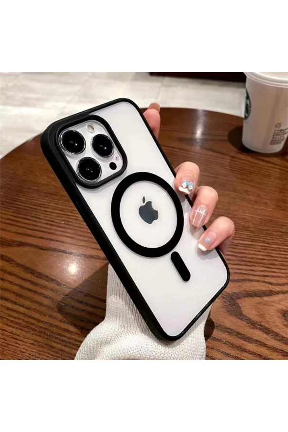 Iphone 13 Ile Uyumlu Şeffaf Renkli Transparan Chatoyant Magsafe Uyumlu Kılı Koyu Yeşil - Resim 2