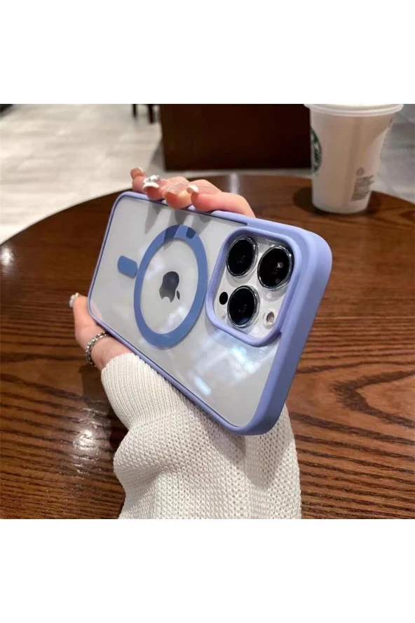 Iphone 13 Pro Max Ile Uyumlu Şeffaf Renkli Transparan Chatoyant Magsafe Uyumlu Kılıf Kırmızı - Resim 3