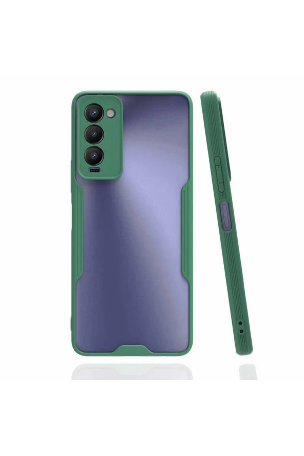 Tecno Camon 18 P Ile Uyumlu Kılıf Renkli Kenar Perfe Tpu Silikon Koyu Yeşil ürün görseli