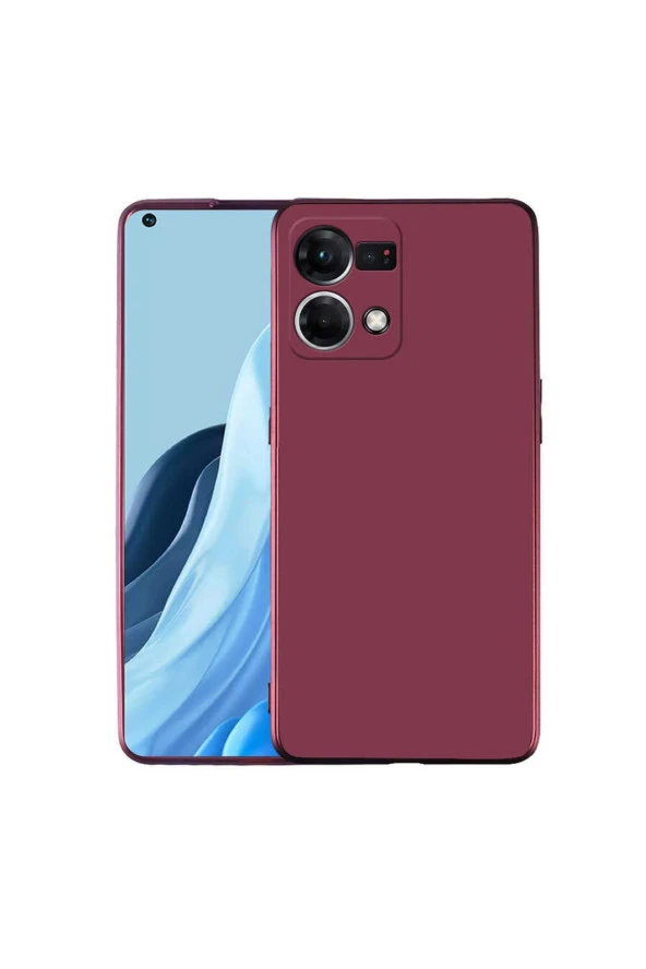 Oppo Reno 7 4g Ile Uyumlu Kılıf Premier Silikon Kapak Mürdüm