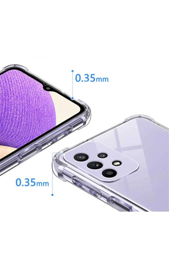Galaxy A13 4g Ile Uyumlu Kılıf Kamera Korumalı Clear Anti-shock Sert Arka Kapak Şeffaf - Resim 3