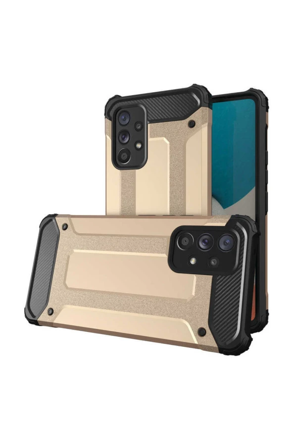 Galaxy A33 5g Ile Uyumlu Kılıf Shockproof Zırh Koruma Gold