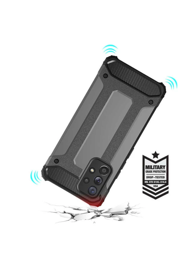 Galaxy A33 5g Ile Uyumlu Kılıf Shockproof Zırh Koruma Gri - Resim 2