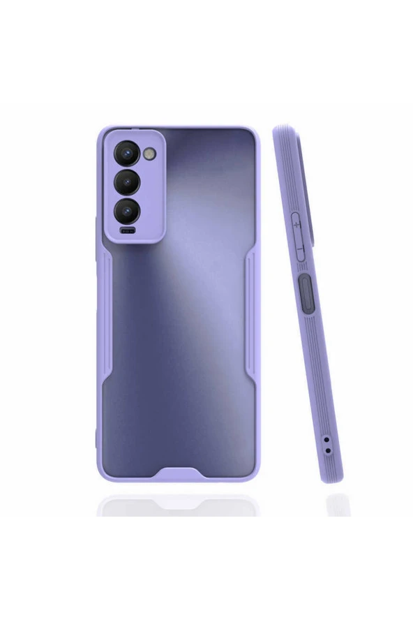 Tecno Camon 18 P Ile Uyumlu Kılıf Renkli Kenar Perfe Tpu Silikon Lila ürün görseli