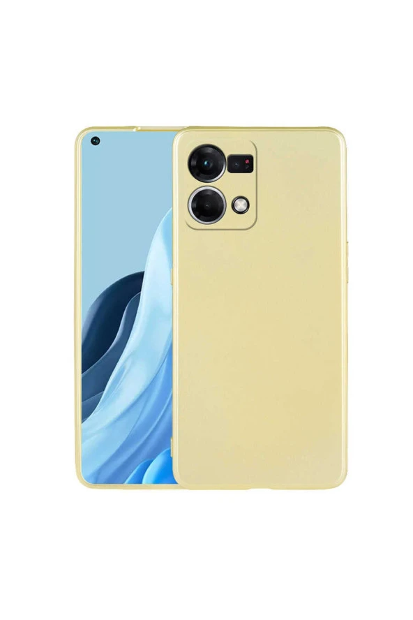 Oppo Reno 7 4g Ile Uyumlu Kılıf Premier Silikon Kapak Gold