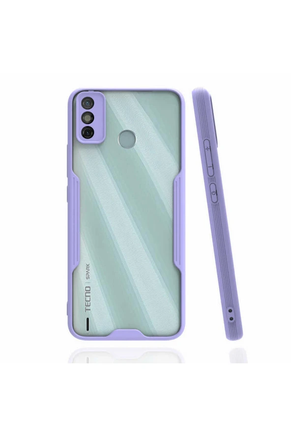 Tecno Pova Ile Uyumlu Kılıf Renkli Kenar Perfe Tpu Silikon Lila ürün görseli