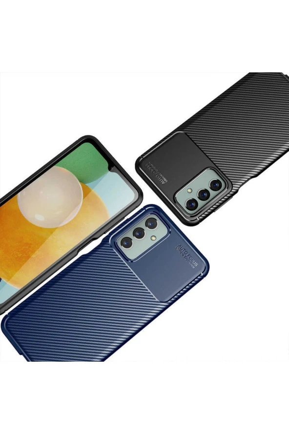 Galaxy M23 Ile Uyumlu Kılıf Karbon Delüx Tpu Silikon Lacivert - Resim 2