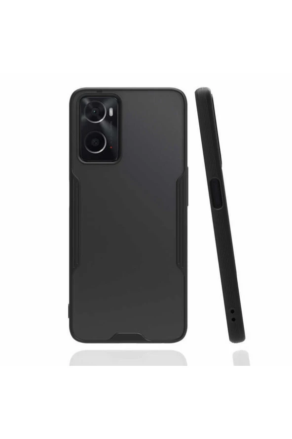 Oppo A36 Ile Uyumlu Kılıf Renkli Kenar Perfe Tpu Silikon Siyah - Resim 3