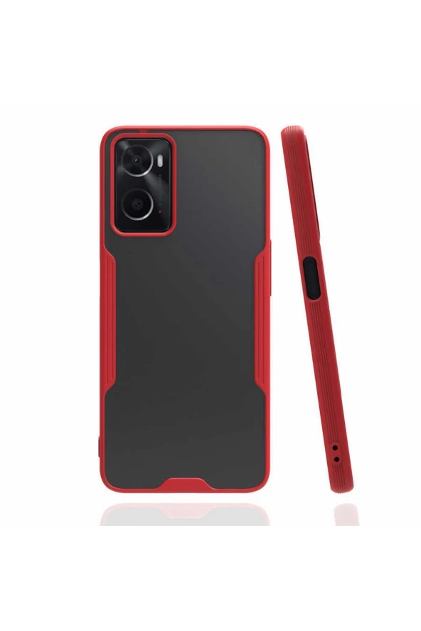 Oppo A76 Ile Uyumlu Kılıf Renkli Kenar Perfe Tpu Silikon Kırmızı ürün görseli 1