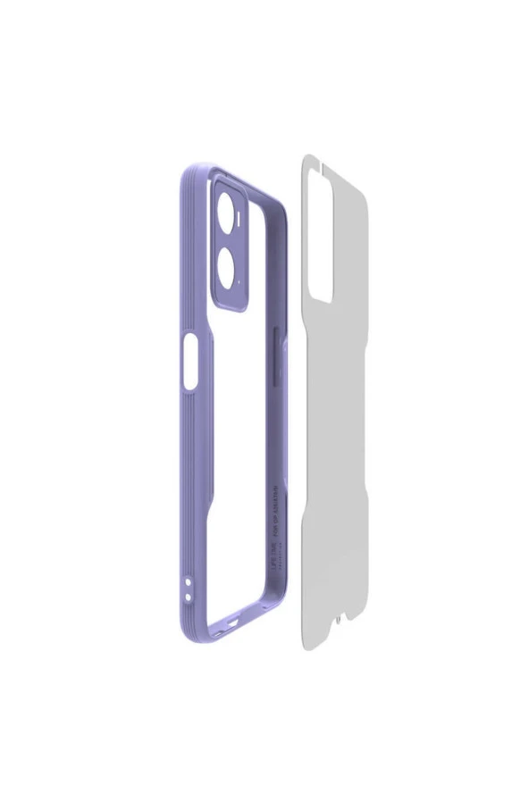 Oppo A76 Ile Uyumlu Kılıf Renkli Kenar Perfe Tpu Silikon Kırmızı - Resim 2