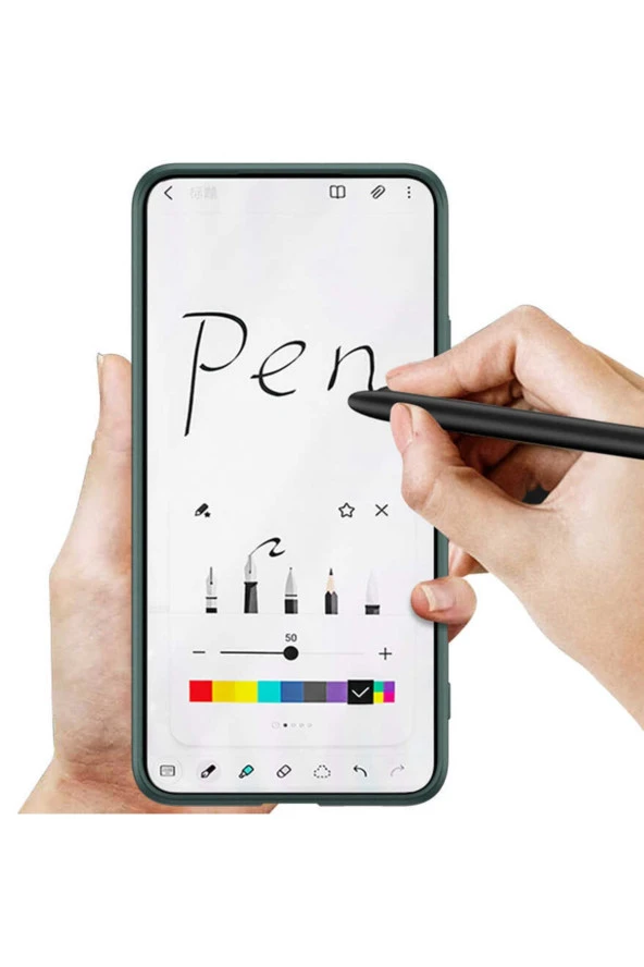 Galaxy S22 Ile Uyumlu Kılıf Kamera Korumalı Kalem Bölmeli + Kalem Hediyeli Fetching Kapak Siyah - Resim 2