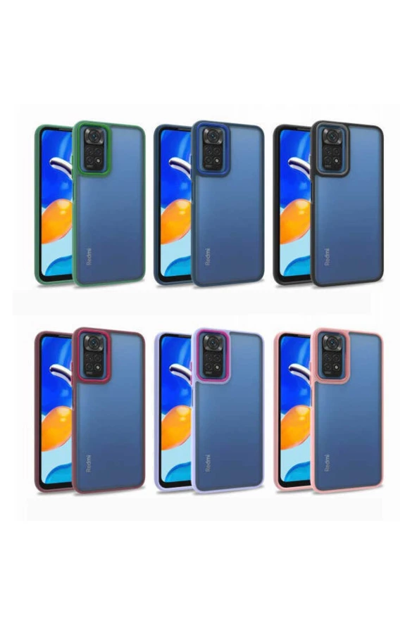 Xiaomi Redmi Note 11s Ile Uyumlu Kılıf Kontrast Renk Tasarımlı Cynosure Kapak Rosegold - Resim 2