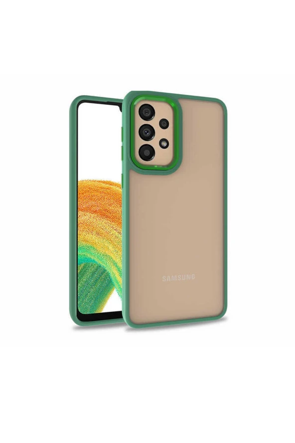 Galaxy A33 5g Ile Uyumlu Kılıf Kontrast Renk Tasarımlı Cynosure Kapak Yeşil ürün görseli