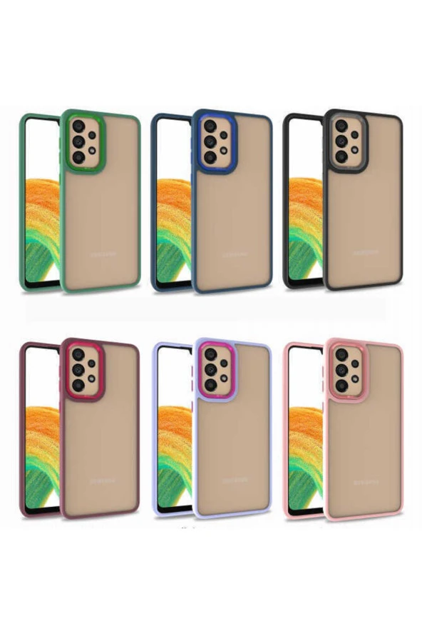 Galaxy M32 Ile Uyumlu Kılıf Kontrast Renk Tasarımlı Cynosure Kapak Yeşil - Resim 2