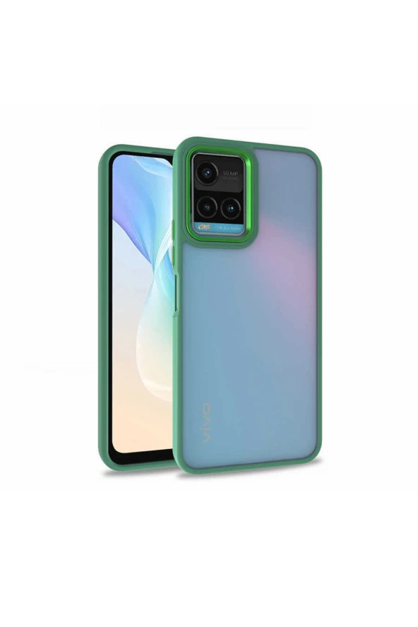 Vivo Y33s Ile Uyumlu Kılıf Kontrast Renk Tasarımlı Cynosure Kapak Yeşil ürün görseli