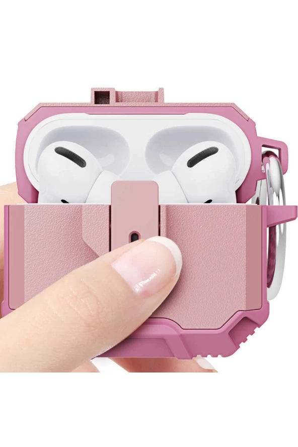 3. Nesil Ile  Kılıf Kulaklık Koruyucu Çengelli Airbag Panoply Pembe - Resim 3