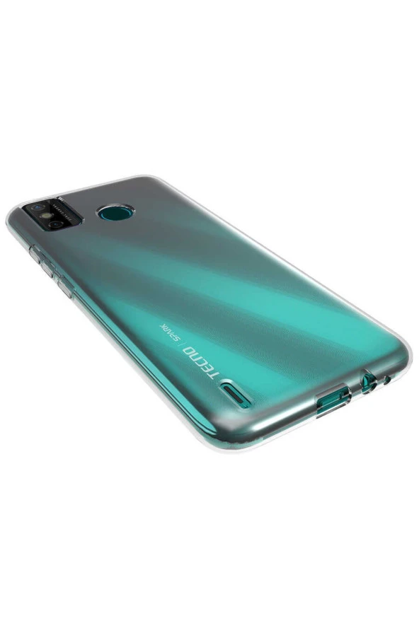 Tecno Spark 7 Pro Ile Uyumlu Kılıf Süper Şeffaf Silikon Kapak Şeffaf - Resim 2