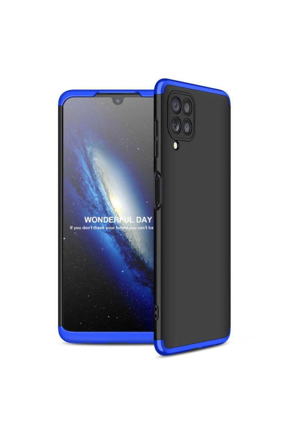 Galaxy M32 Ile Uyumlu Kılıf Soft Hard Koruma Ays Siyah-mavi ürün görseli