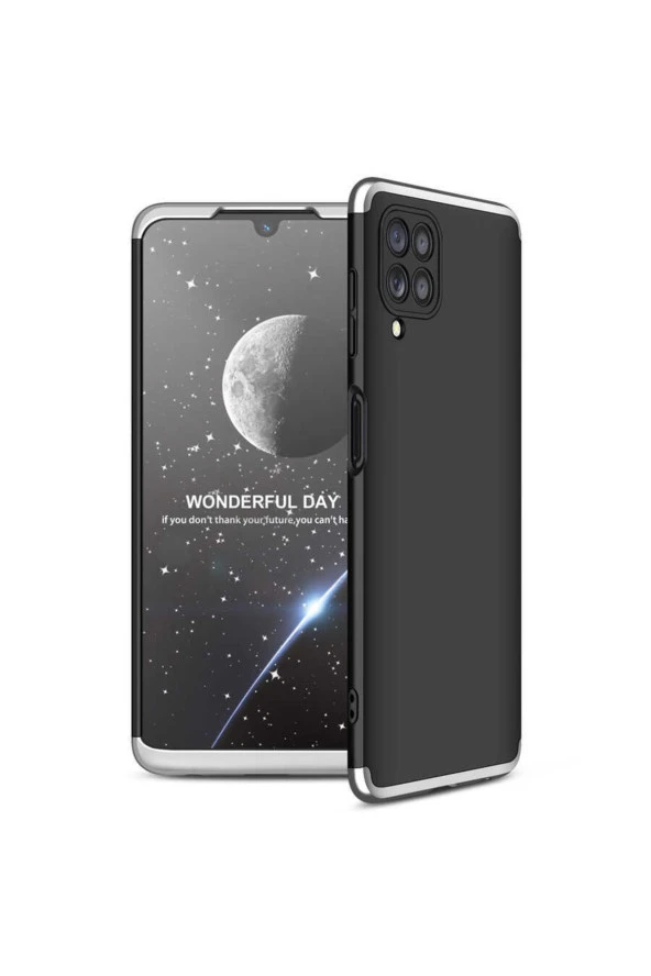 Galaxy M22 Ile Uyumlu Kılıf Soft Hard Koruma Ays Siyah-gri ürün görseli