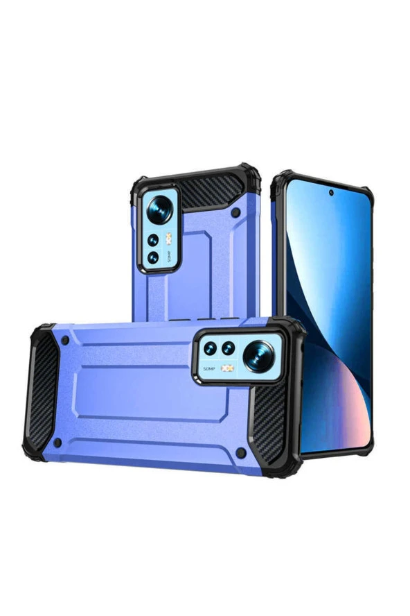 Xiaomi Mi 12 Ile Uyumlu Kılıf Shockproof Zırh Koruma Mavi ürün görseli