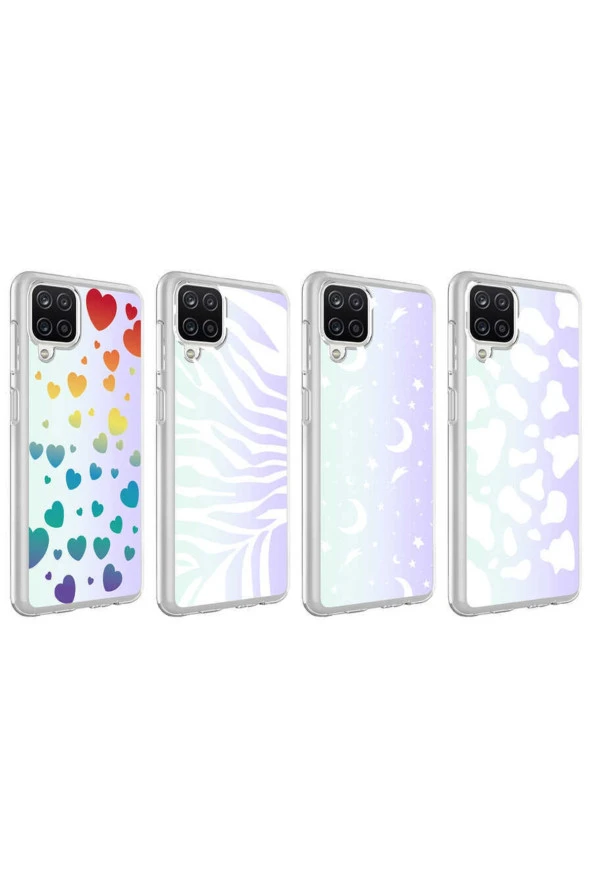 Galaxy A12 Ile Uyumlu Kılıf Parlayan Fosfor Yüzeyli Desenli Kapak Moon - Resim 2