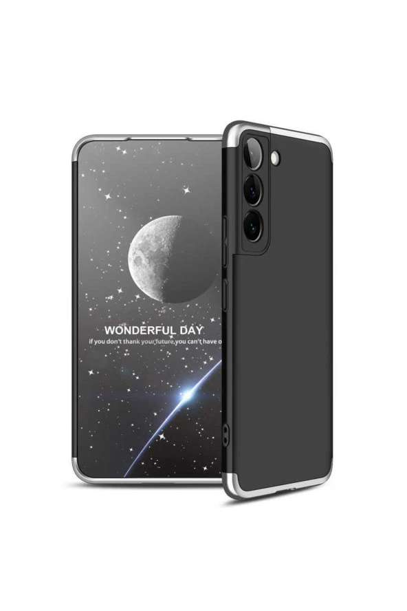 Galaxy S22 Plus Ile Uyumlu Kılıf 3 Parça 360 Soft Hard Koruma Siyah-kırmızı ürün görseli