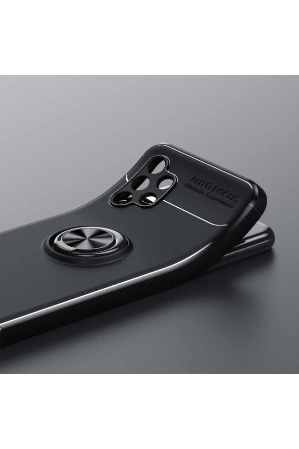 Galaxy A13 4gkılıf Ravel Yüzük Tutuculu Standlı Silikon Mavi - Resim 2