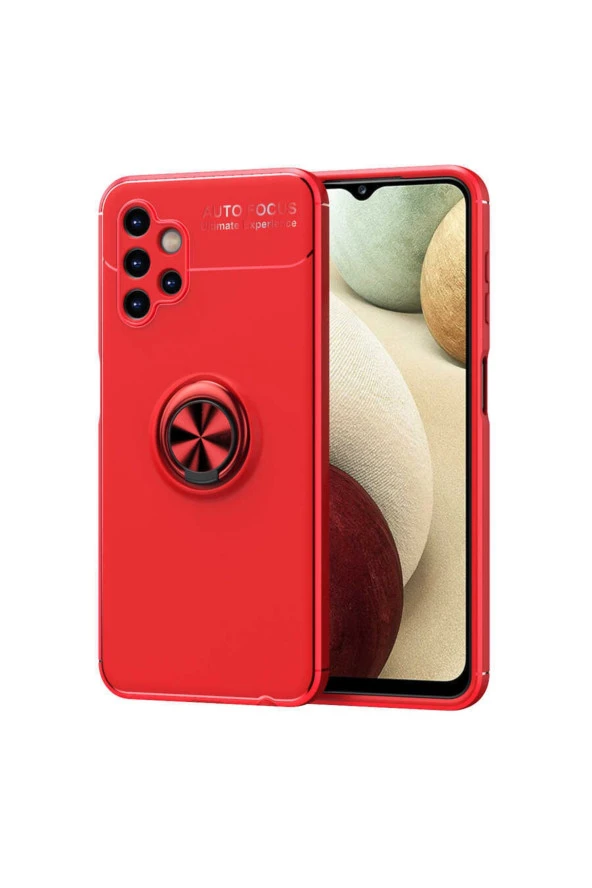 Galaxy A13 4g Kılıf Ravel Yüzük Tutuculu Standlı Silikon Kırmızı ürün görseli 1