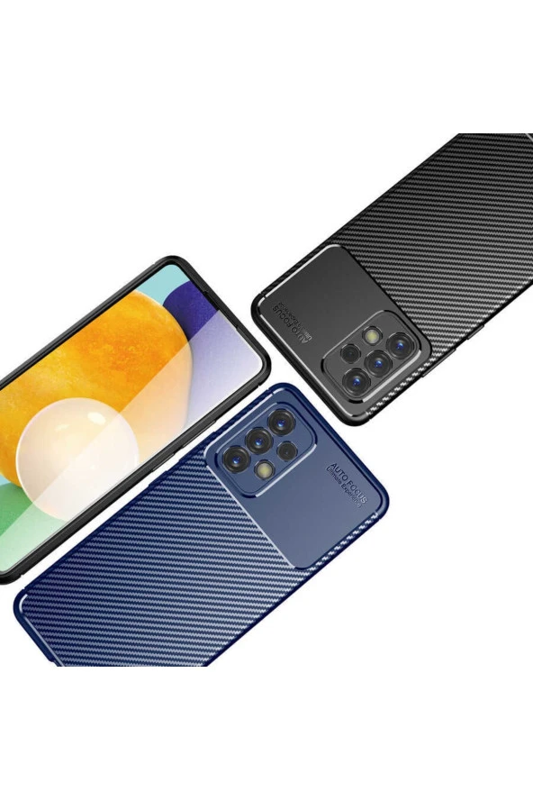 Galaxy A73 Kılıf Karbon Delüx Tpu Silikon Lacivert - Resim 3