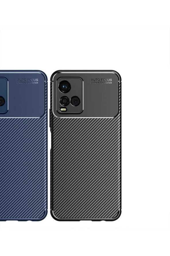 Vivo Y53s Kılıf Karbon Delüx Tpu Silikon Lacivert - Resim 3