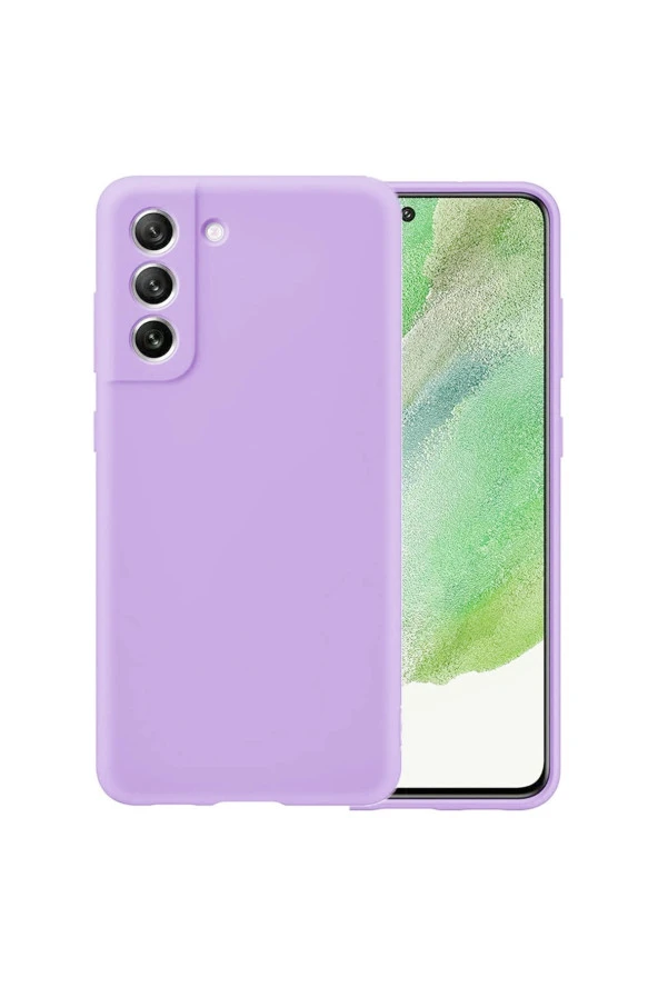 Galaxy S21 Fe Uyumlu Silky Kılıf Kamera Korumalı Silikon Kılıf Lila ürün görseli
