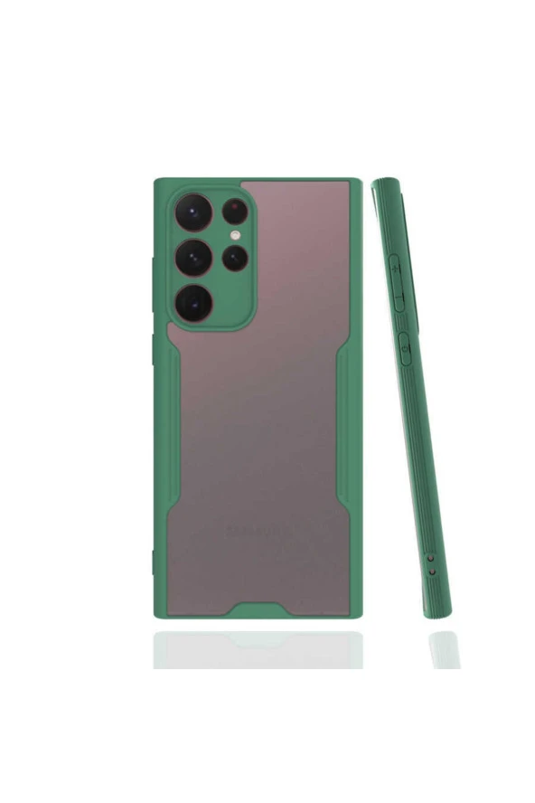 Galaxy S22 Ultra Renkli Kenar Perfe Tpu Silikon Koyu Yeşil ürün görseli